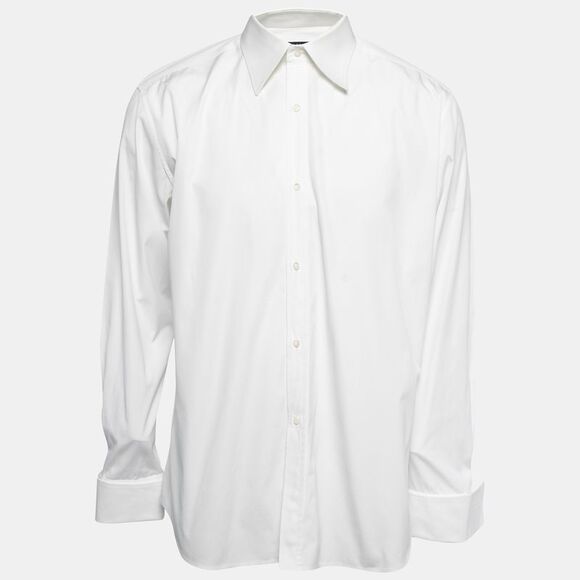 Gucci White Cotton Button Front Dress Shirt 3Xl